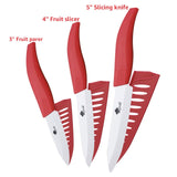 Ceramic Knives Kitchen knives 3 4 5 6 inch Chef knife Cook Set+peeler white zirconia blade Multi-color Handle High Quality