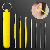7PC/Set Ear Cleaner Earwax Removal Tool ABS Earpick Curette Reusable Ear Cleaning Wax Remover Spring Spoon Ear Pick Cleanser