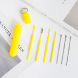 7PC/Set Ear Cleaner Earwax Removal Tool ABS Earpick Curette Reusable Ear Cleaning Wax Remover Spring Spoon Ear Pick Cleanser